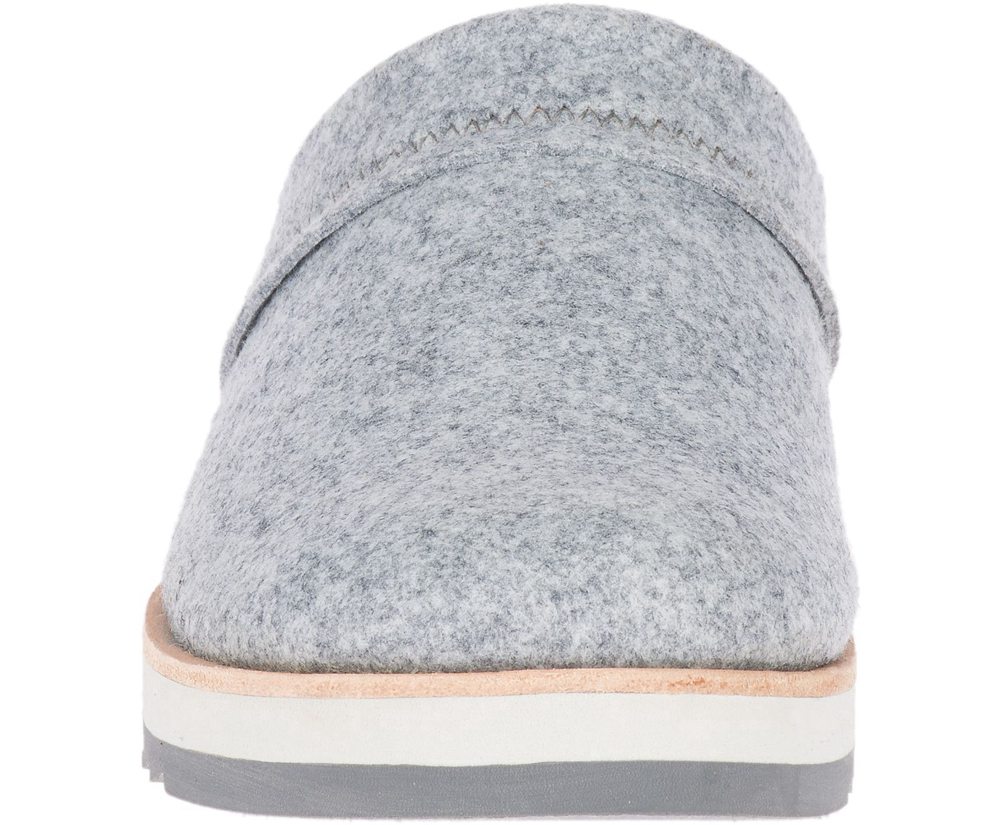 Merrell Slip Ons Grey - Juno Clog Wool - Womens 38XBYMTOP